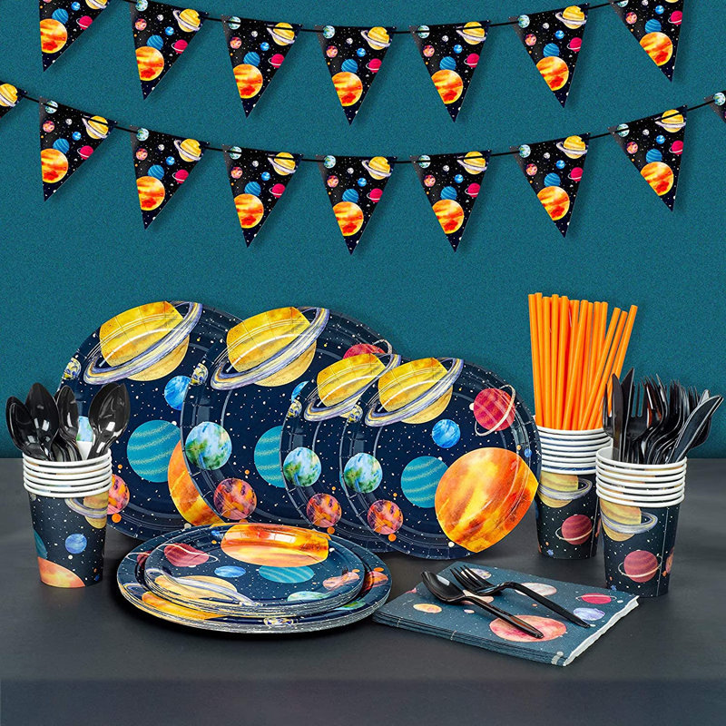 Mofine LLC Outer Space Birthday Party Supplies, Party Decorations For Boys, Kids Birthday